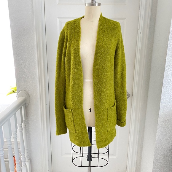 Matcha Kiwi Green Front Pocket Long Cardigan - Size M - Picture 1 of 6